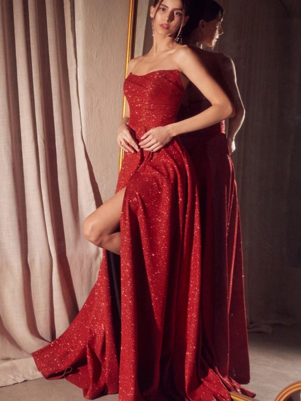NEW RED Evening Gown Floor Length Formal Elegant Stunning T701